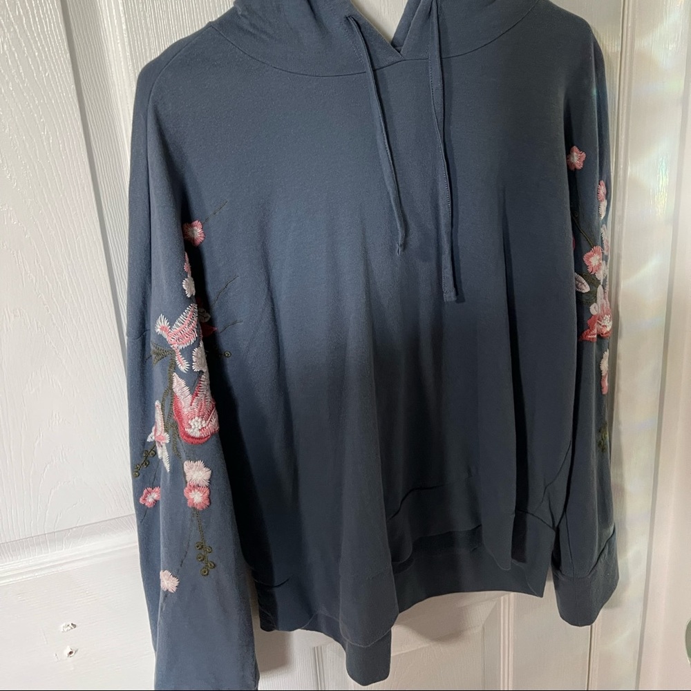 floral sleeve hoodie